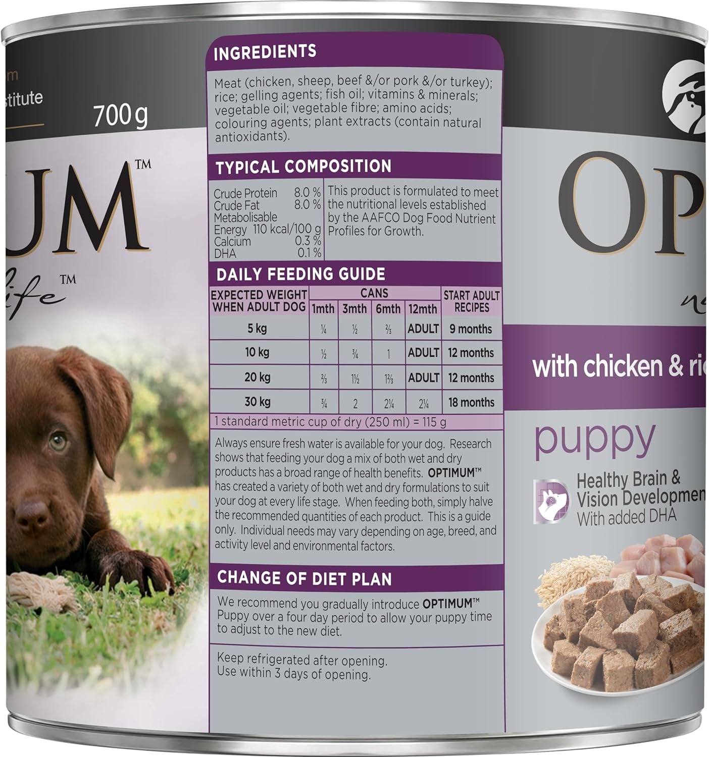 Chicken and Rice Wet Puppy Food, 12 Cans, Medium